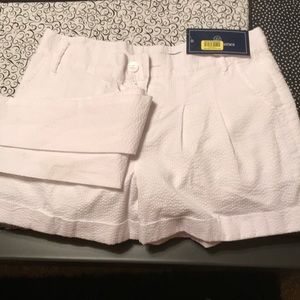 Lauren James White Seersucker Shorts